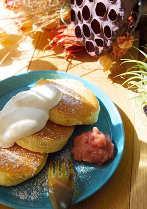 ふわふわスフレパンケーキバレンタインにも-レシピのメイン写真