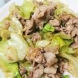 超簡単!豚肉とレタスの炒め物ฅ'ω'ฅ♪