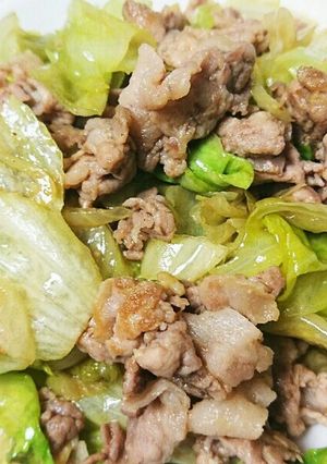 超簡単!豚肉とレタスの炒め物ฅ'ω'ฅ♪-レシピのメイン写真