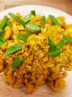 カリフラワーと鳥挽肉のカレー炒め♡-レシピのメイン写真