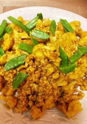カリフラワーと鳥挽肉のカレー炒め♡-レシピのメイン写真