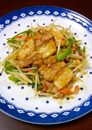 簡単！豚バラもやしのカレー生姜焼き-レシピのメイン写真