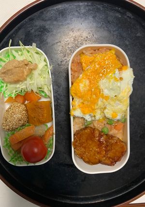 全てレンジ洋風味噌親子丼味オムライス弁当-レシピのメイン写真