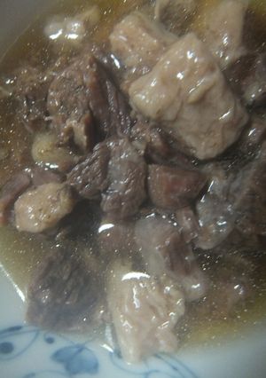圧力鍋で牛すじ煮（ピリ辛にんにく醤油味）-レシピのメイン写真