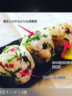 浜納豆三種オニギリ-レシピのメイン写真