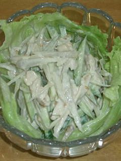 蒸し鶏とゴボウのゴマ風味サラダ-レシピのメイン写真