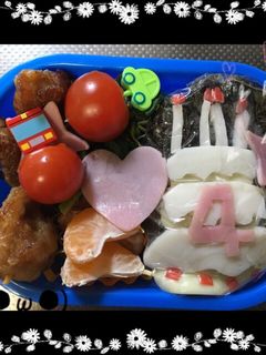 お誕生日にケーキキャラ弁♪-レシピのメイン写真