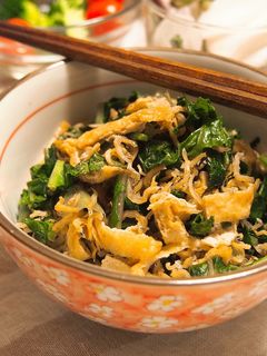 かぶの葉の消費に!油揚げ、じゃこの炒め物-レシピのメイン写真