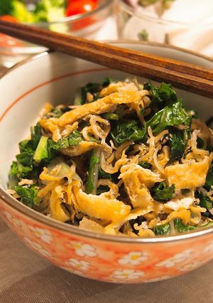 かぶの葉の消費に！油揚げ、じゃこの炒め物-レシピのメイン写真