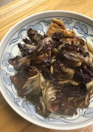 紫レタスと鶏肉のオイスターソース炒め-レシピのメイン写真
