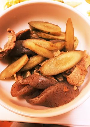 牛蒡と豚肉とこんにゃくの煮物-レシピのメイン写真