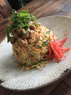 大葉とレタスの納豆炒飯-レシピのメイン写真