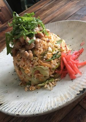 大葉とレタスの納豆炒飯-レシピのメイン写真