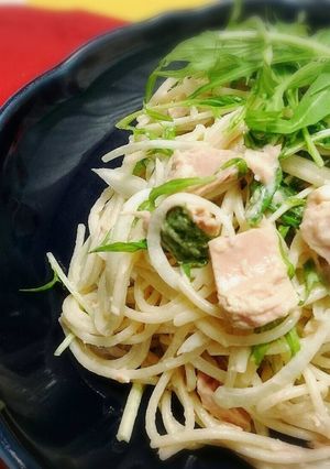 シーチキンと水菜のサラダスパゲティ☆-レシピのメイン写真