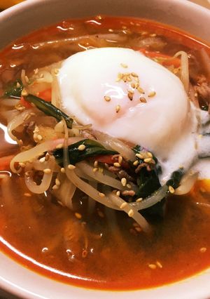 牛チゲカルビクッパ~温玉のせ~-レシピのメイン写真