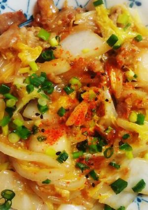 白菜ともやしの豚肉味噌あんかけ炒め-レシピのメイン写真