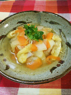 簡単♡うどんスープde根野菜&油あげ煮♪-レシピのメイン写真