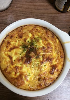 長芋、ツナ、納豆のグラタンたこ焼き風味-レシピのメイン写真