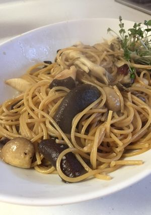 全粒粉パスタで☆和風きのこペペロンチーノ-レシピのメイン写真