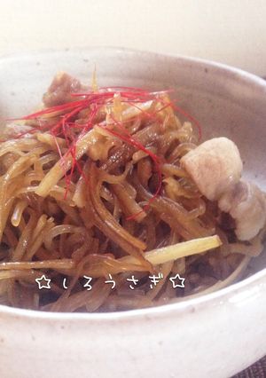 ガーリック風味♪豚肉とごぼう白滝の甘辛煮-レシピのメイン写真