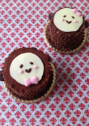 ♥バレンタインに♥可愛い型抜きミニケーキ-レシピのメイン写真