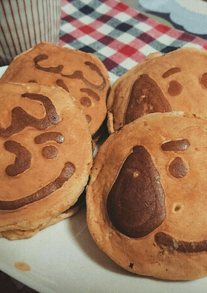 HMで簡単！もちもち！お絵描きどら焼き-レシピのメイン写真