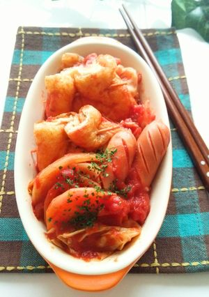 もち巾着のイタリアントマト煮-レシピのメイン写真