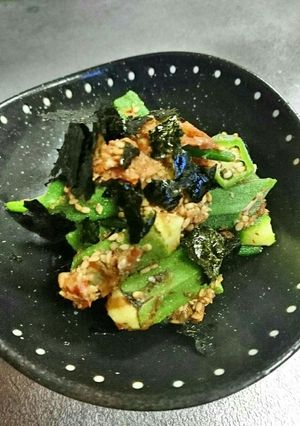 おくらの簡単すぎるゴマ鰹節和え 弁当にも-レシピのメイン写真