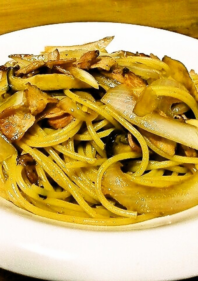 ベーコンと玉ネギときのこの和風パスタ-レシピのメイン写真