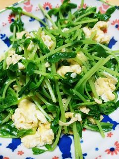 豆苗と卵のごま油炒め-レシピのメイン写真