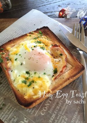 簡単朝食！生ハムエッグトースト-レシピのメイン写真