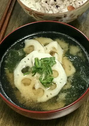 れんこんのお味噌汁-レシピのメイン写真