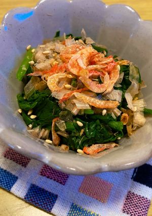 ほうれん草と干しエビポン酢のお浸し-レシピのメイン写真