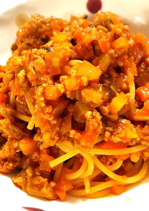 野菜ジュースで栄養満点ミートソース-レシピのメイン写真