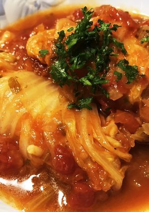 白菜ベーコン巻きのトマト煮♪-レシピのメイン写真