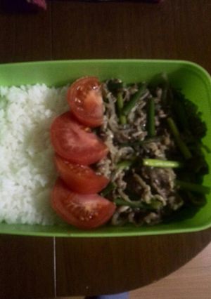 牛肉とにんめの味噌炒め★部活弁当-レシピのメイン写真