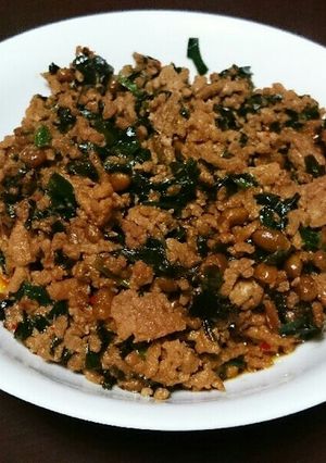 ニラ納豆入り！スタミナそぼろ-レシピのメイン写真