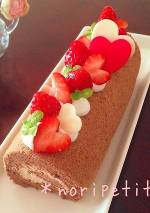 ノンオイル♡チョコレートシフォンロール♡-レシピのメイン写真
