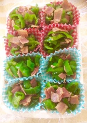 お弁当の彩に♥✿ピーマン＆ベーコン炒め✿-レシピのメイン写真