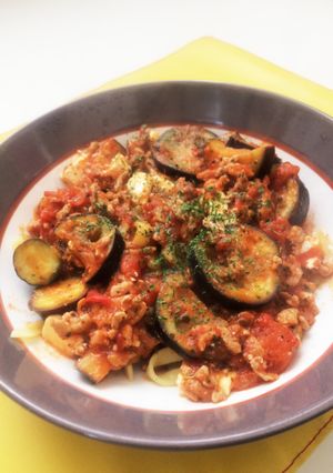 ナスとクリームチーズのパスタ-レシピのメイン写真