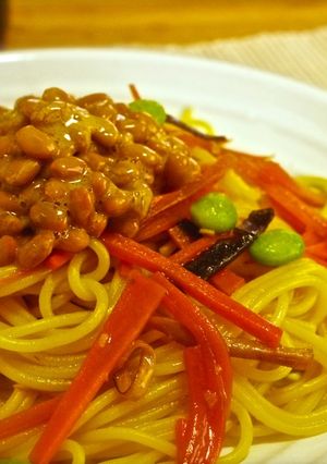和パスタ！いかにんじんの納豆パスタ-レシピのメイン写真