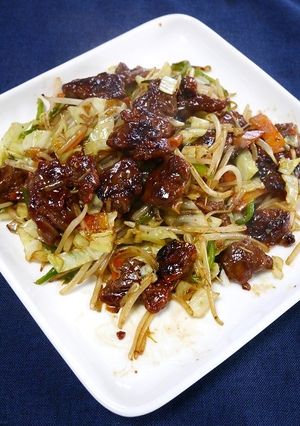 簡単！ハラミの焼き肉野菜炒め-レシピのメイン写真