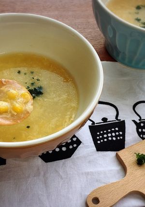 簡単ふわふわ卵♡中華クリームコーンスープ-レシピのメイン写真