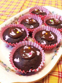 チョコが濃厚♡チョコ蒸しカップケーキ♪-レシピのメイン写真