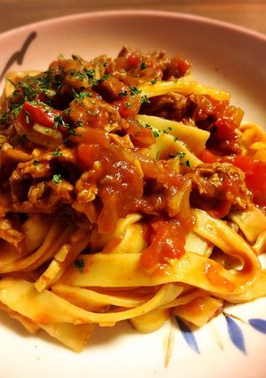 お家にあるものでラグーソース風パスタ♪-レシピのメイン写真