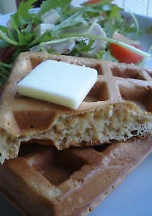 朝食用 全粒粉ワッフル（アメリカン）-レシピのメイン写真
