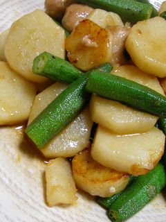 鶏団子と長芋とオクラの照焼き-レシピのメイン写真