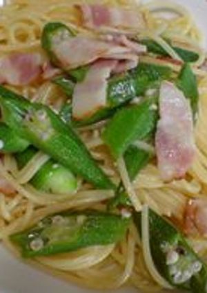 ベーコンとオクラのオイルパスタ-レシピのメイン写真