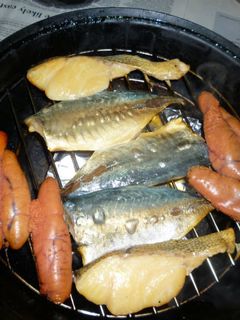 長谷燻鍋であじ+生タラ+たらこの燻製-レシピのメイン写真