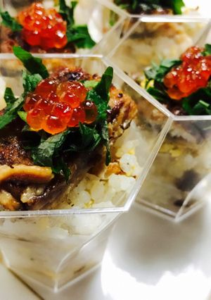 パーティーメニュー 鰻蒲焼のカップ寿司-レシピのメイン写真